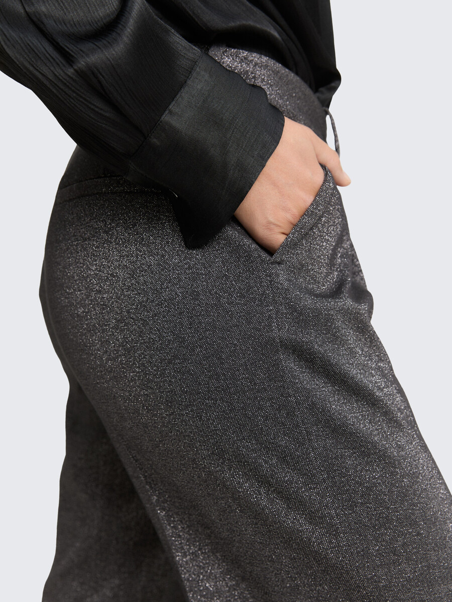 pantalon large ttlea à effet pailleté