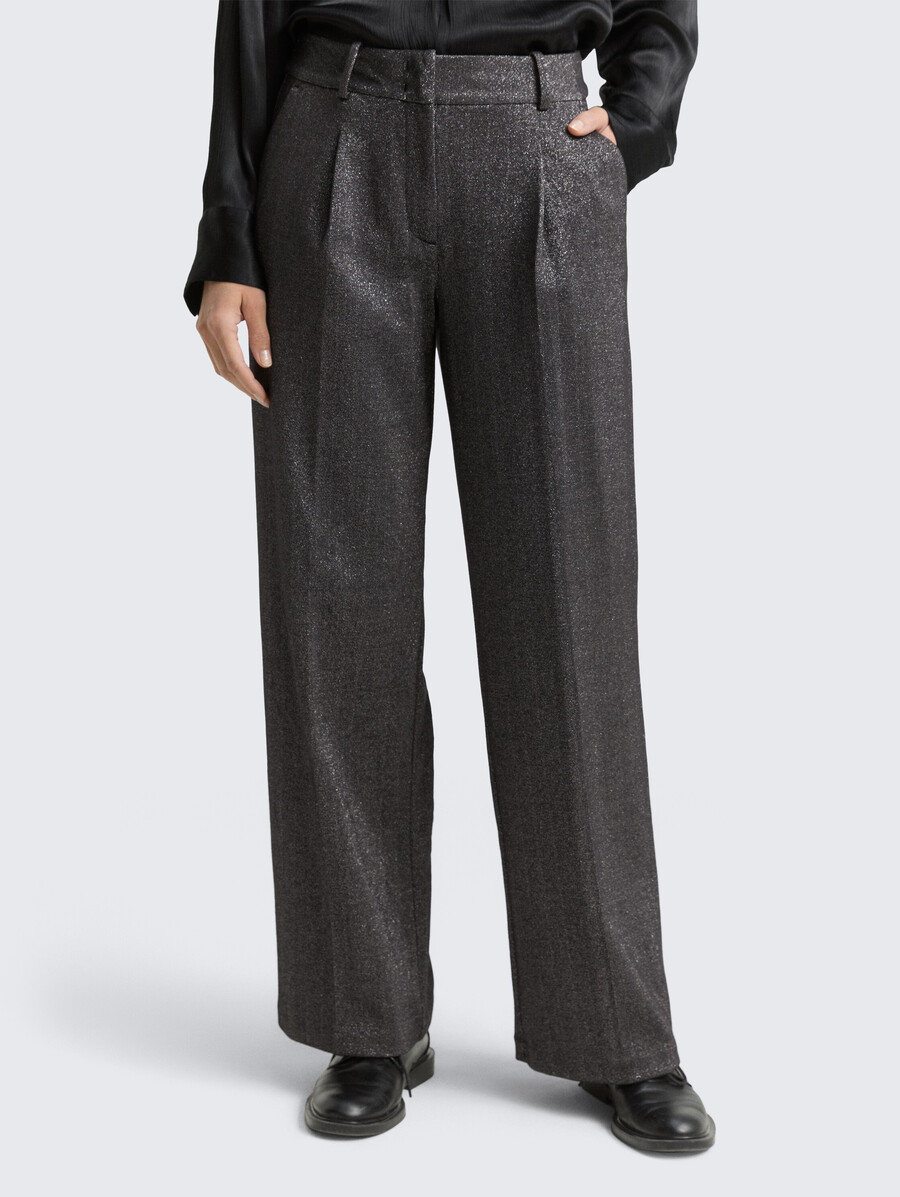 pantalon large ttlea à effet pailleté