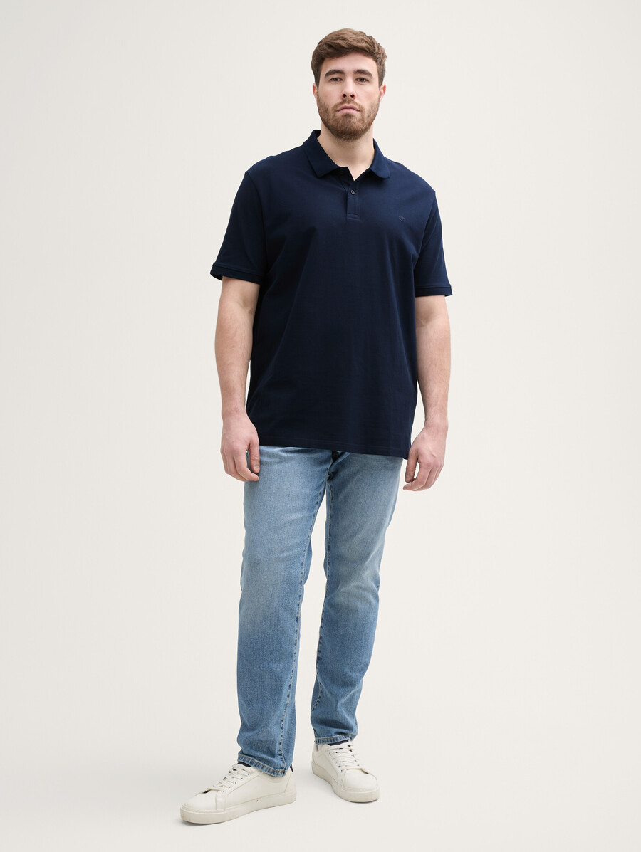 polo piqué grande taille avec logo brodé