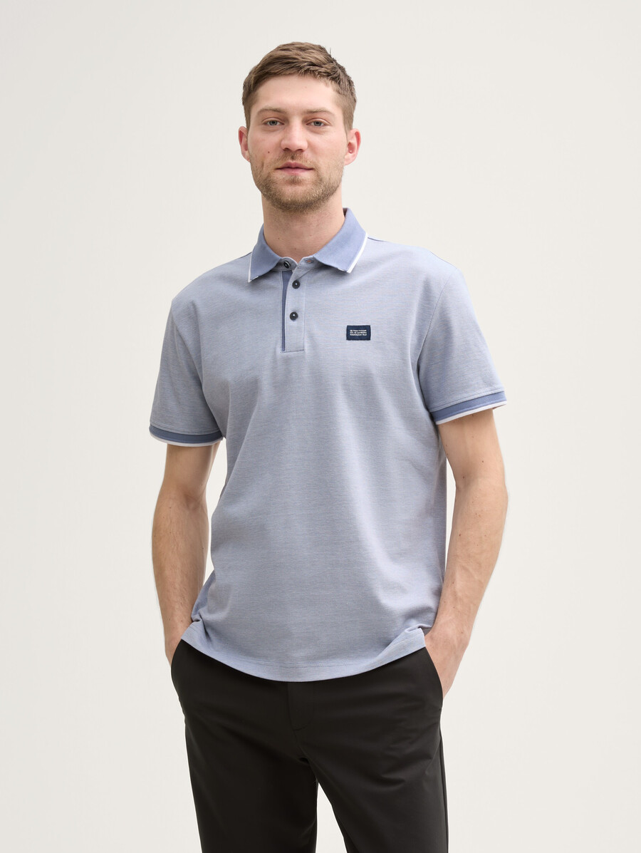 polo en piqué avec étiquette logo