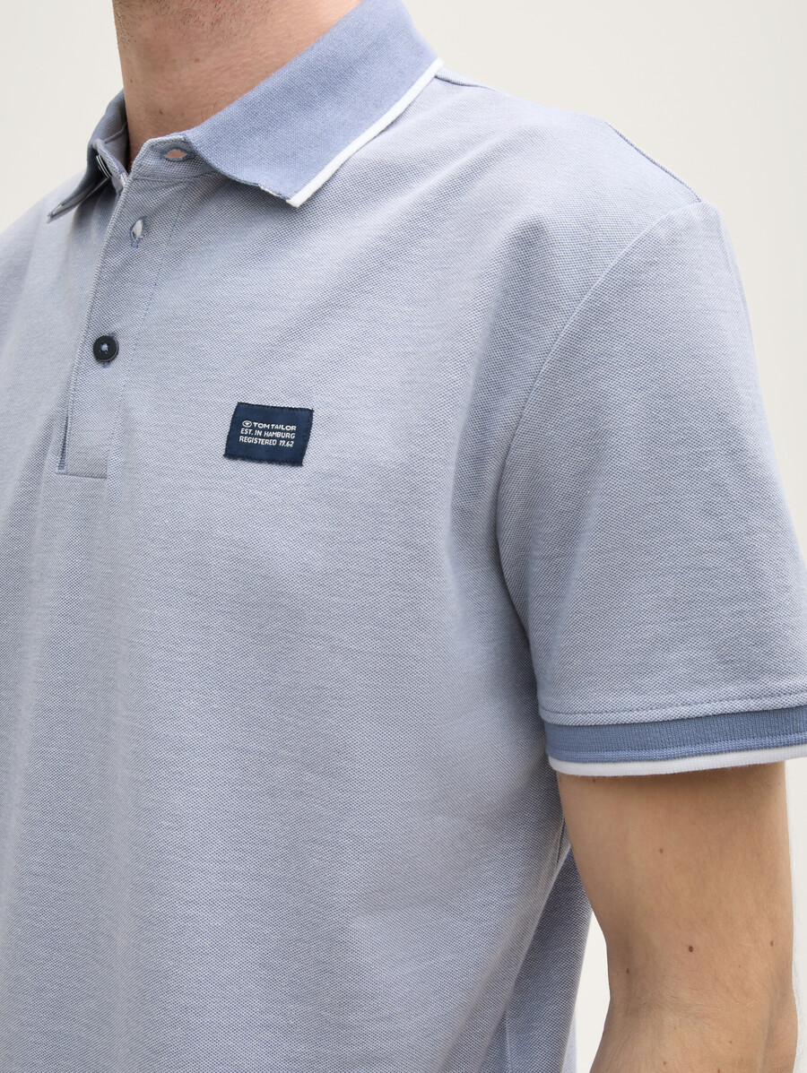 polo en piqué avec étiquette logo
