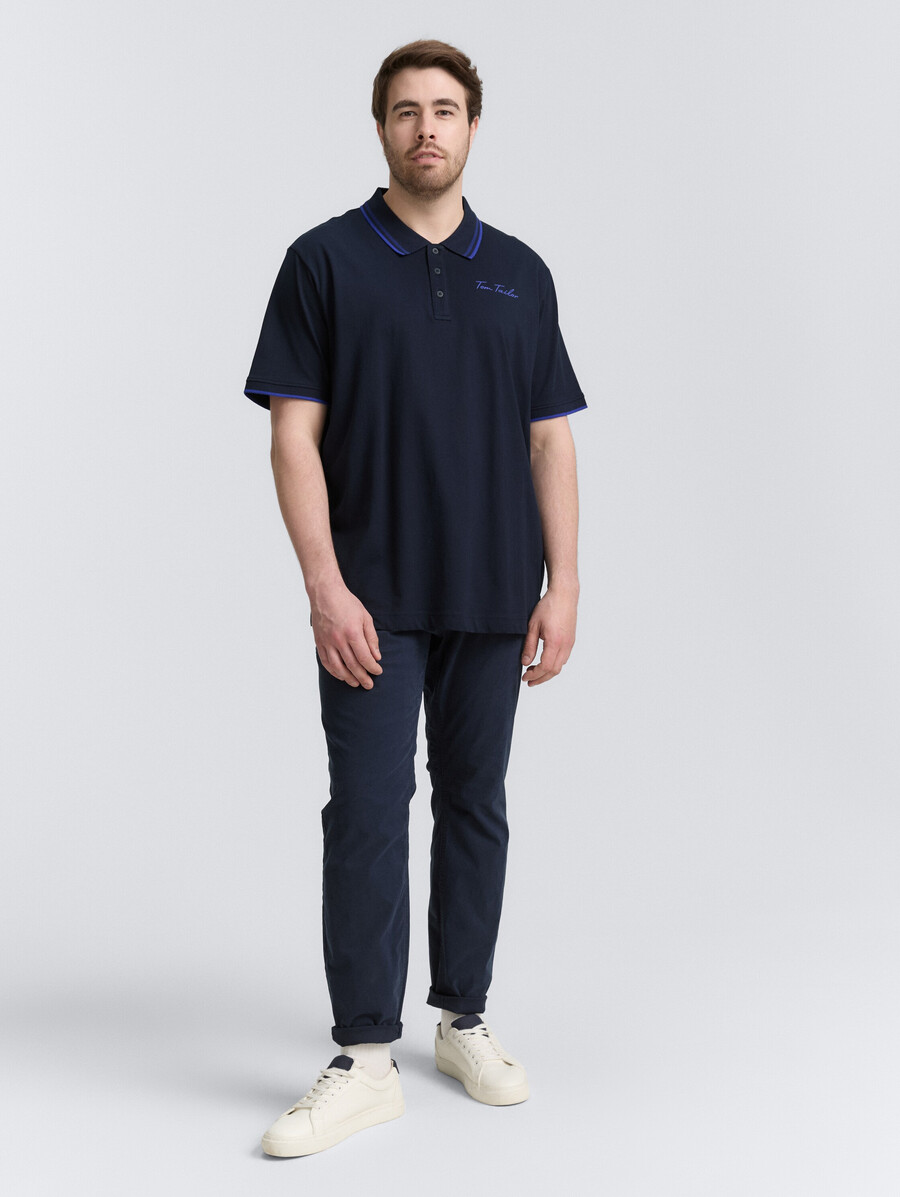 polo en coton grande taille avec logo imprimé