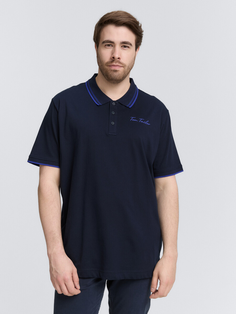 polo en coton grande taille avec logo imprimé