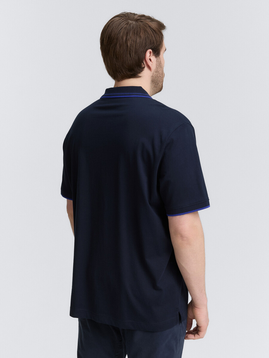 polo en coton grande taille avec logo imprimé