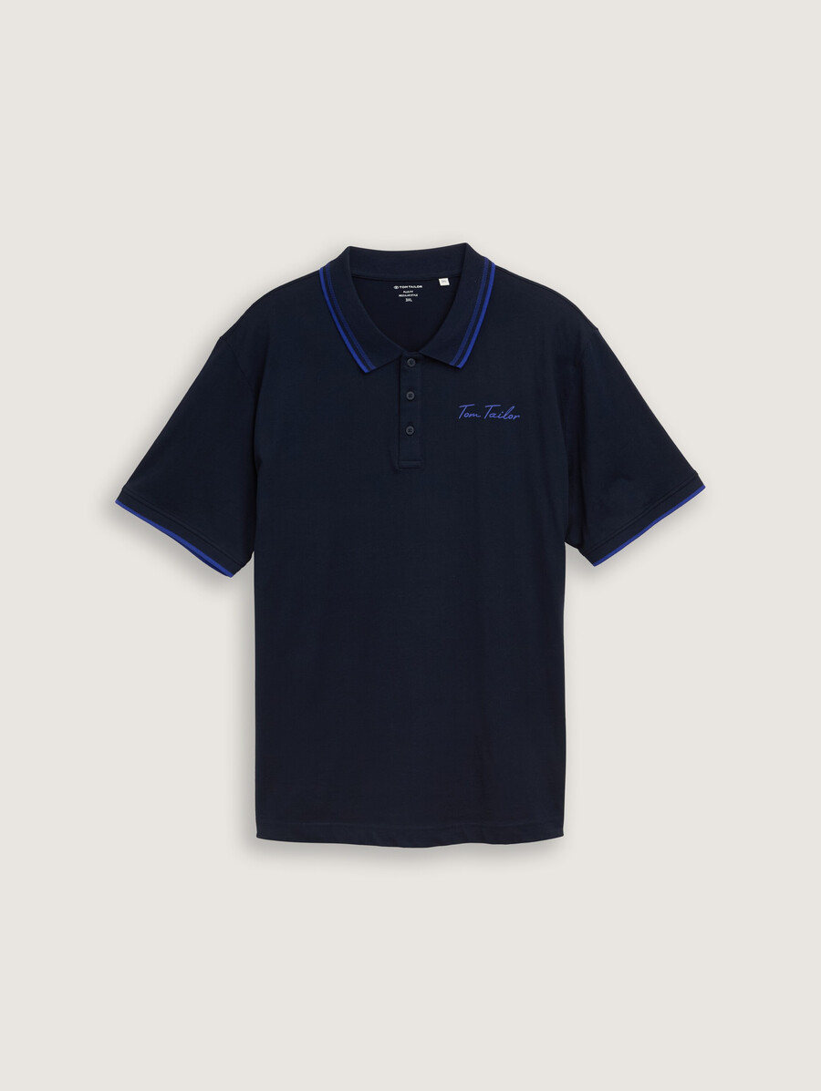 polo en coton grande taille avec logo imprimé