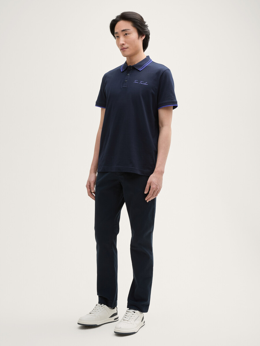 polo en coton imprimé du logo