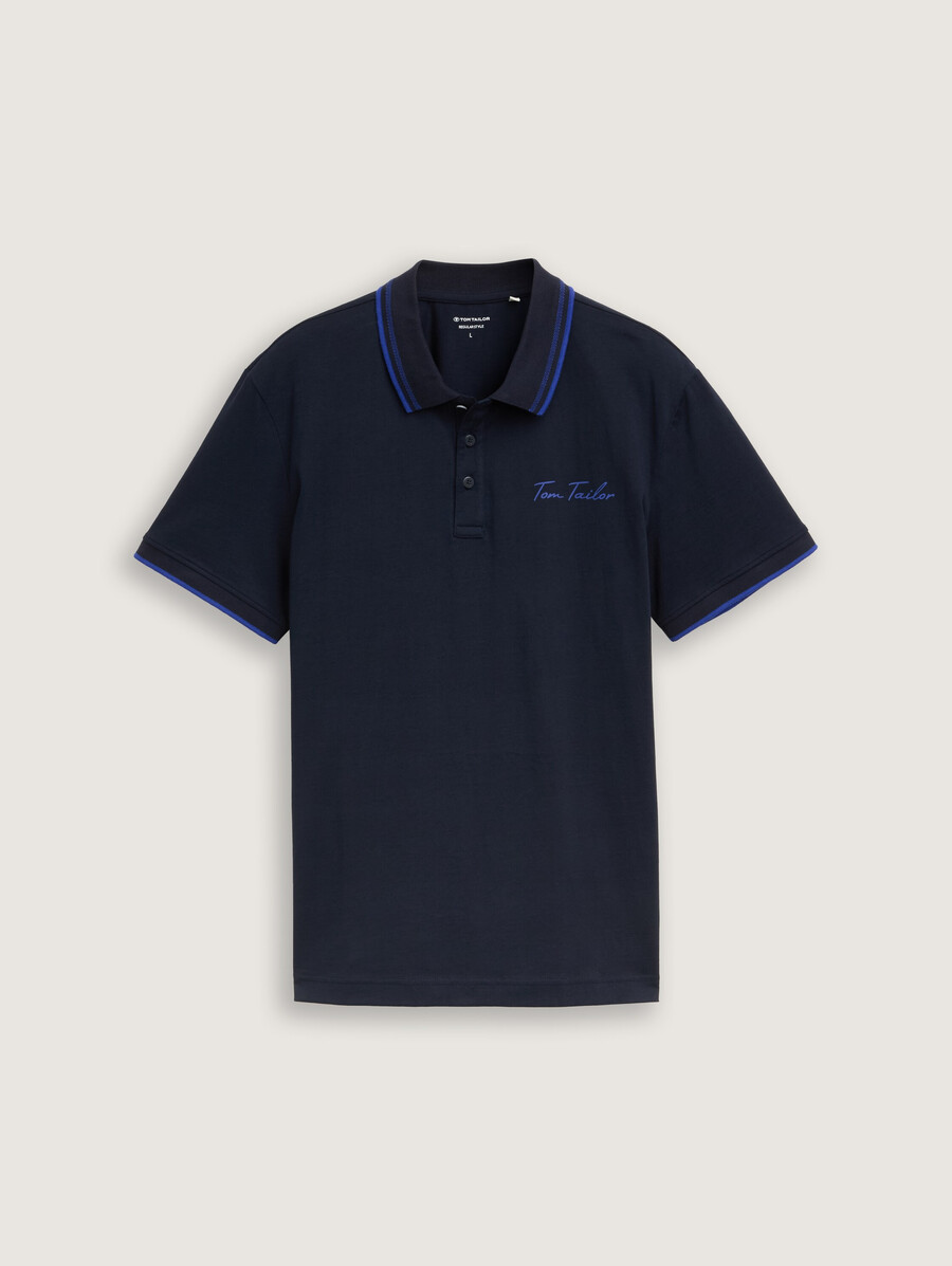 polo en coton imprimé du logo