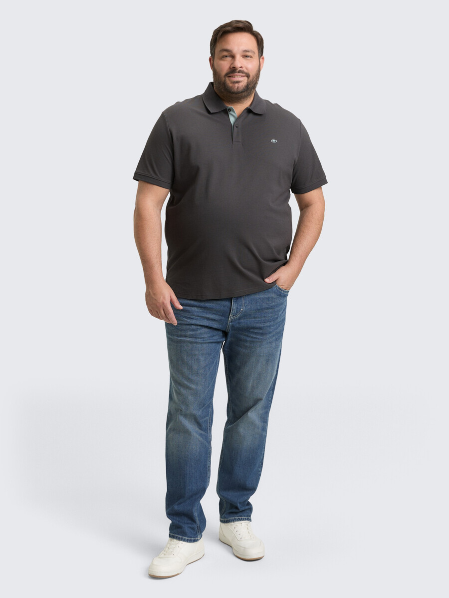 polo piqué grande taille avec logo brodé