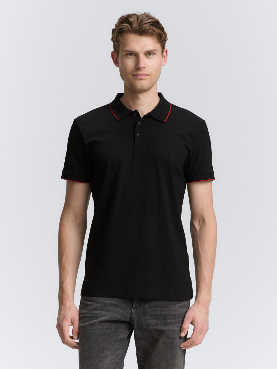 polo en jersey coupe ajustée et extensible