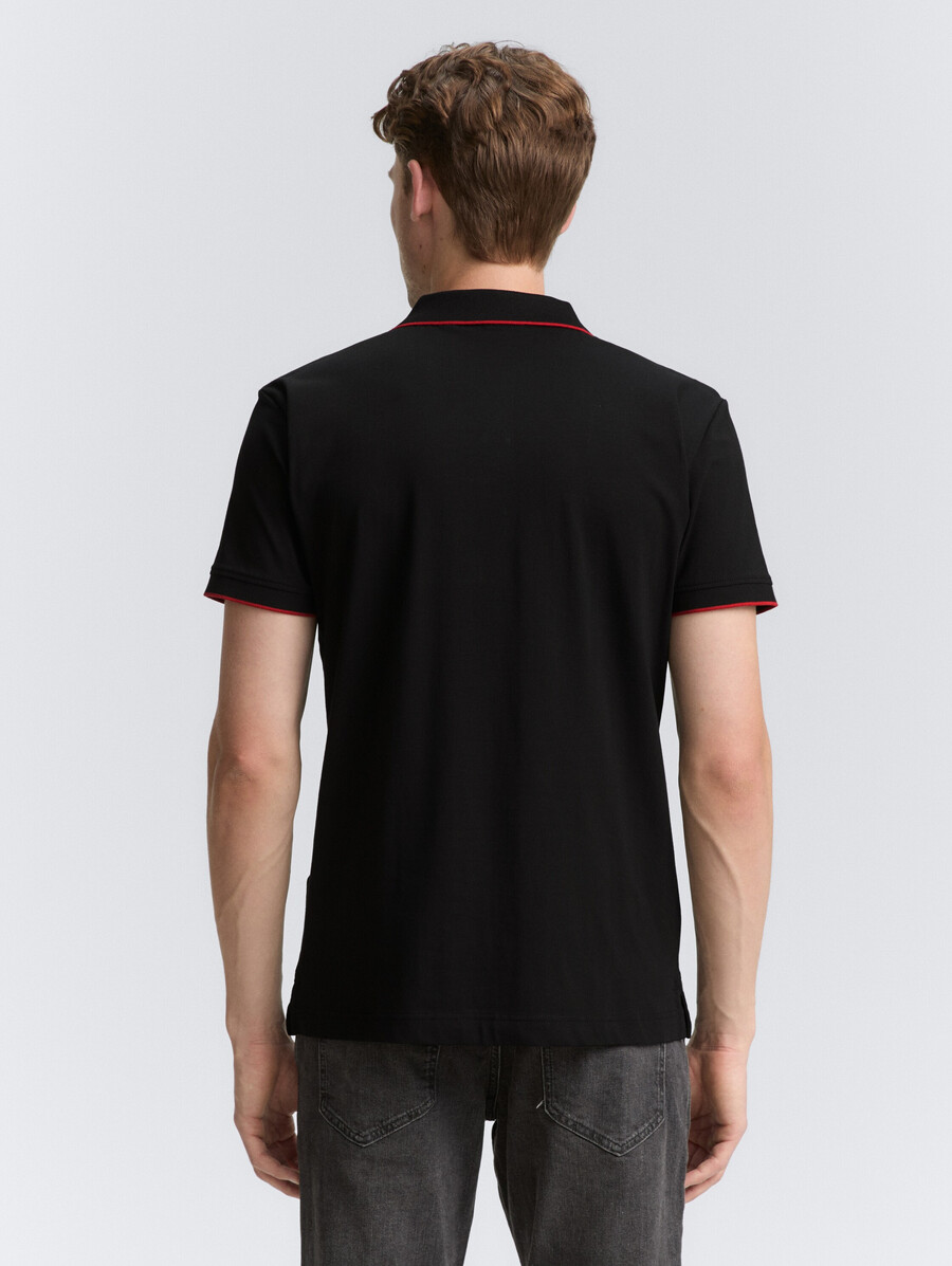 polo en jersey coupe ajustée et extensible