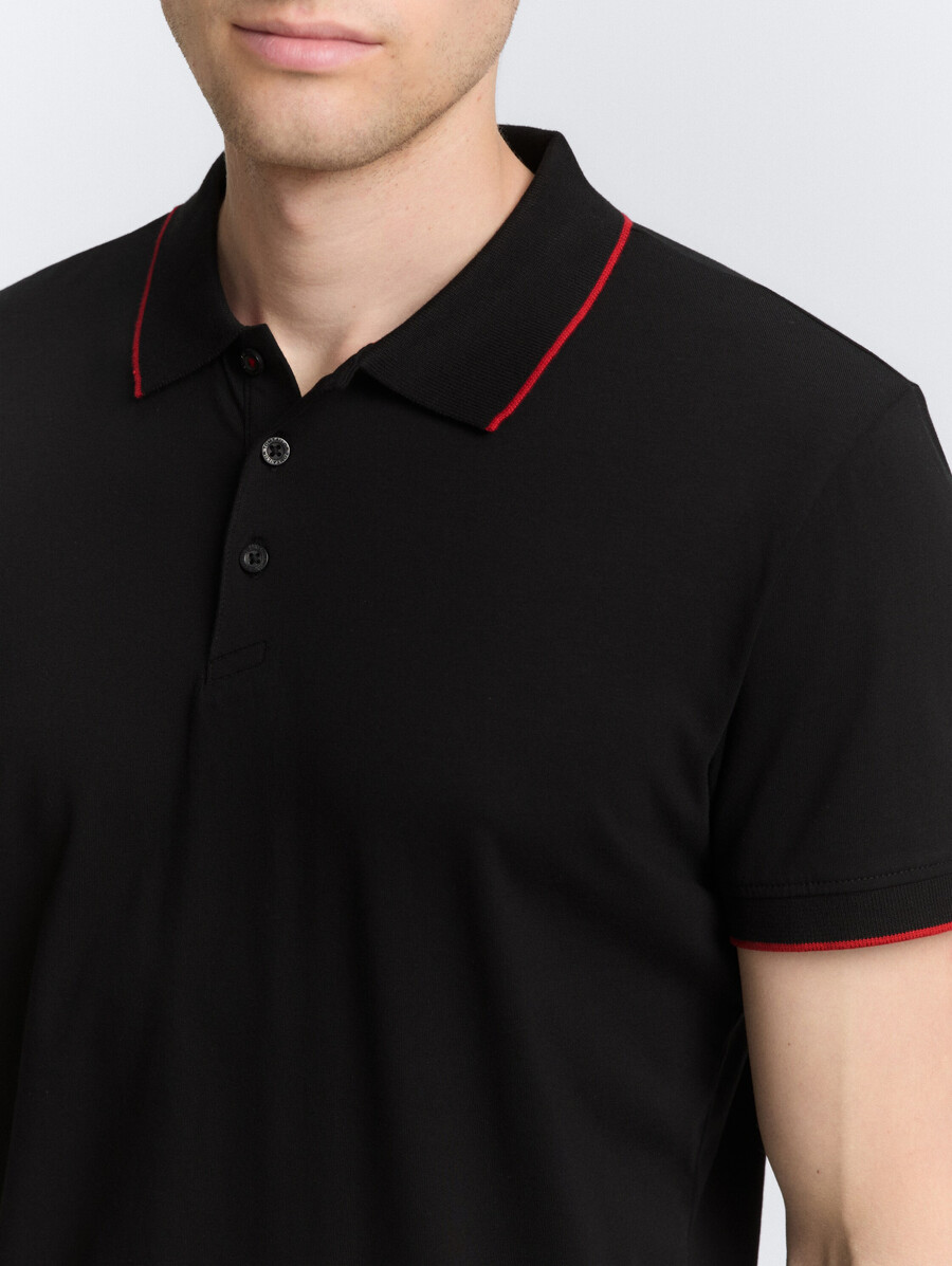 polo en jersey coupe ajustée et extensible