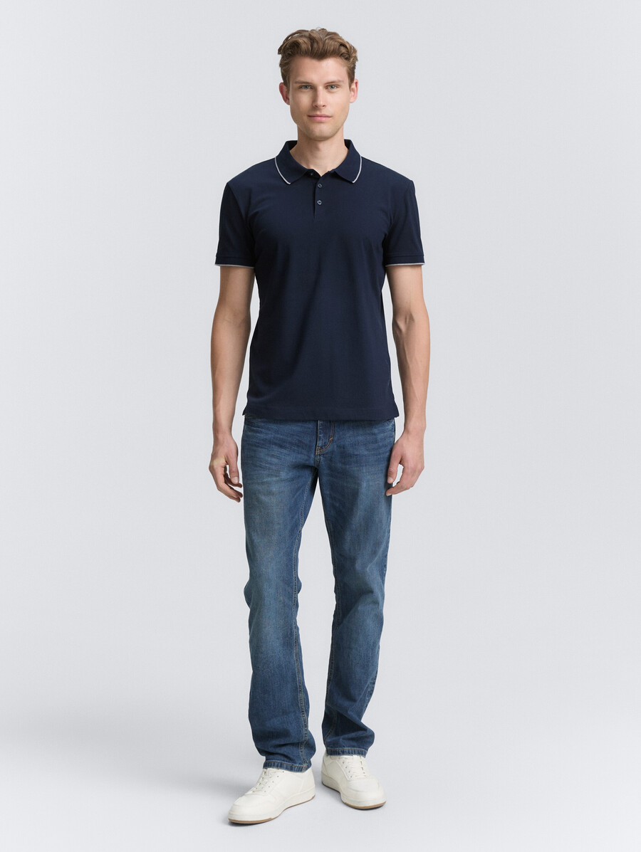 polo en jersey coupe ajustée et extensible