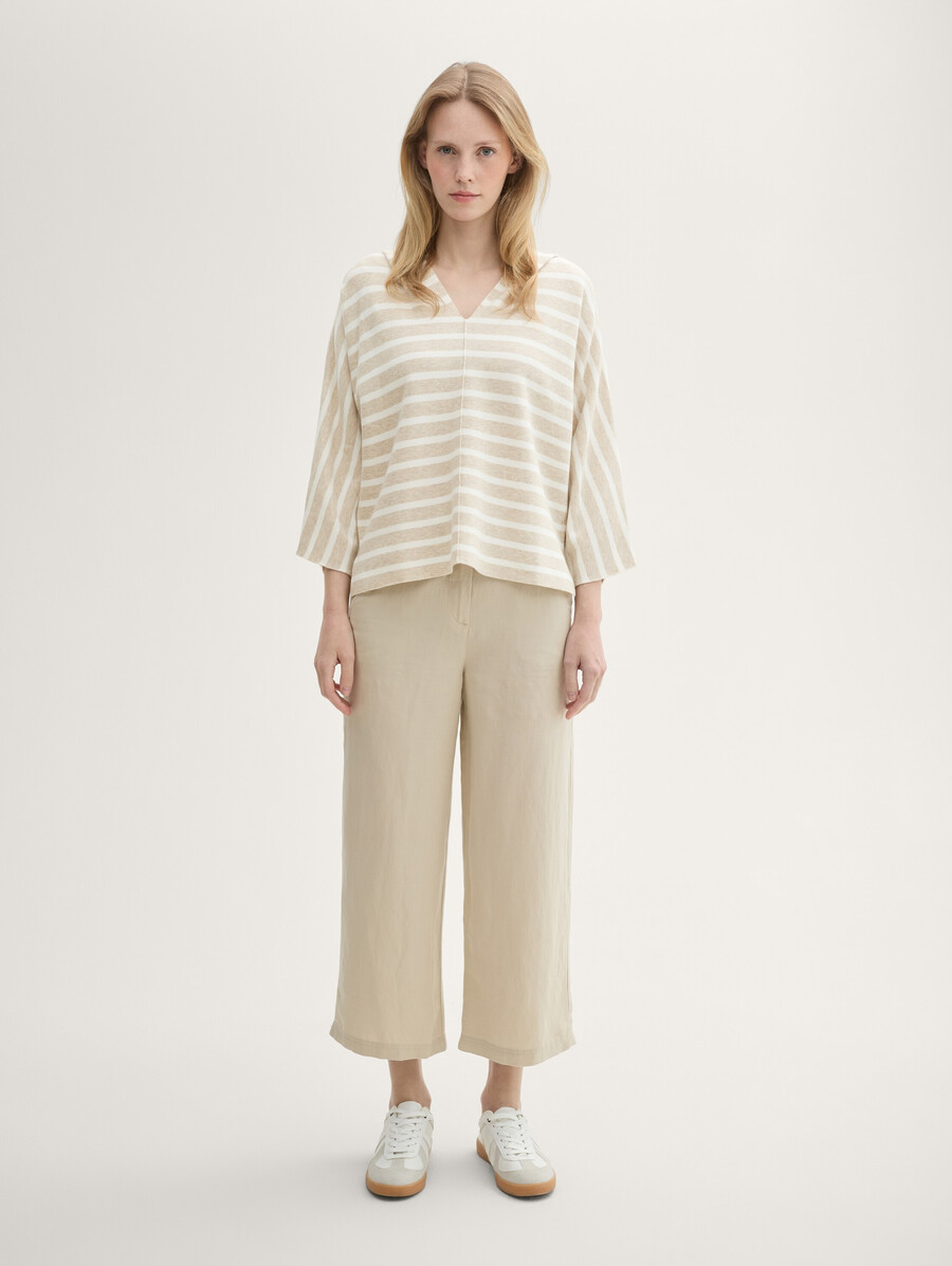 pull ample en maille à capuche