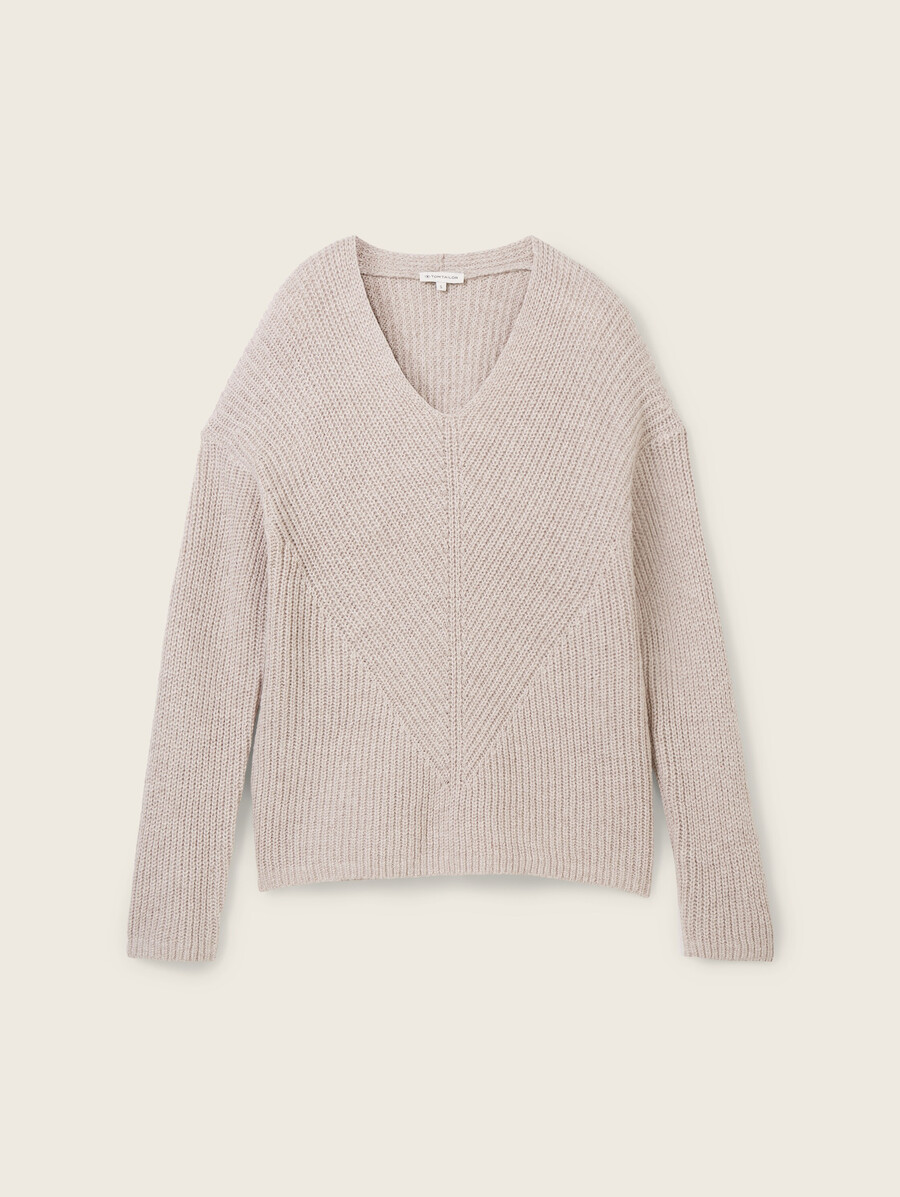 pull en maille à col en v