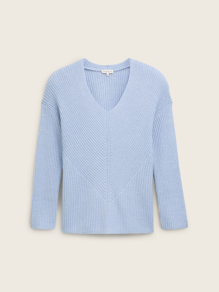 pull en maille grande taille à col en v