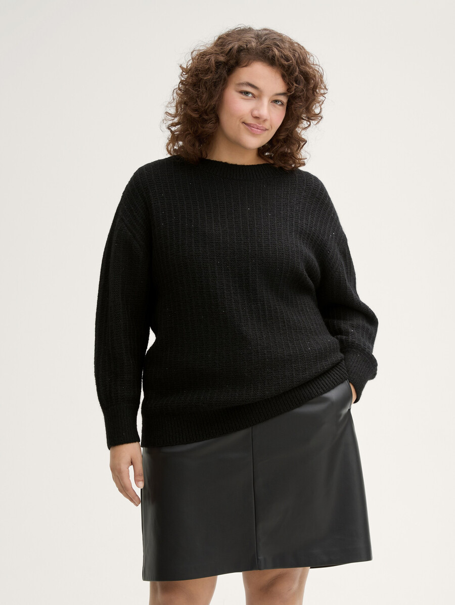 pull en maille grande taille à sequins