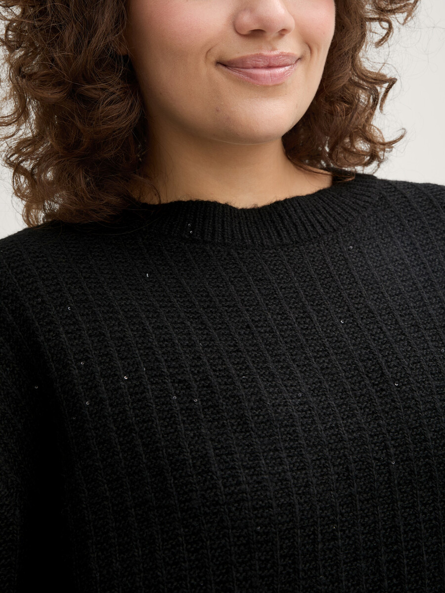 pull en maille grande taille à sequins