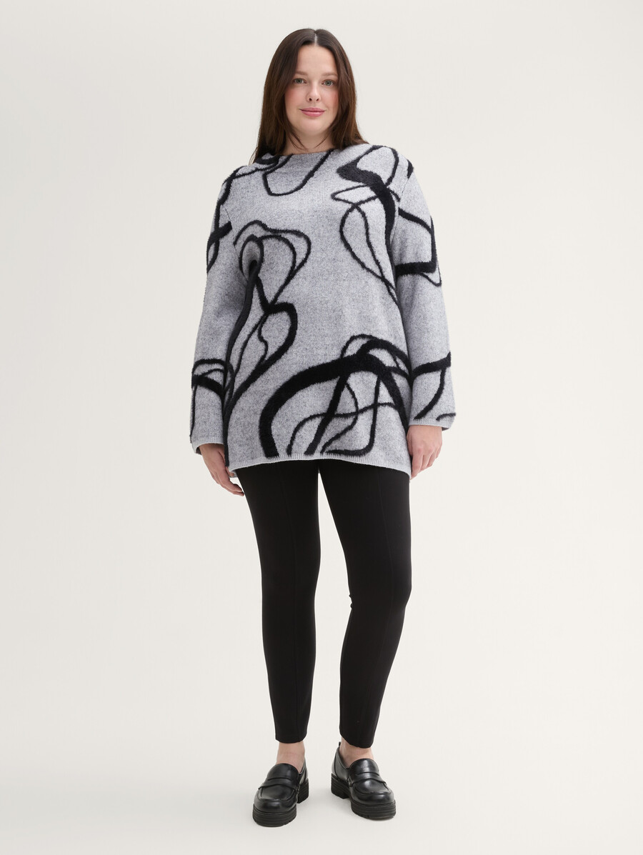 pull ample en maille à motifs grandes tailles
