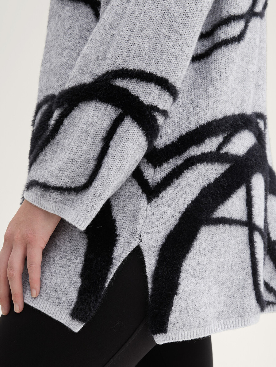 pull ample en maille à motifs grandes tailles
