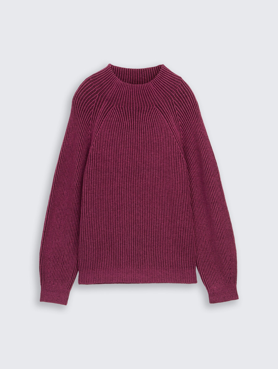pull ample en maille à col montant