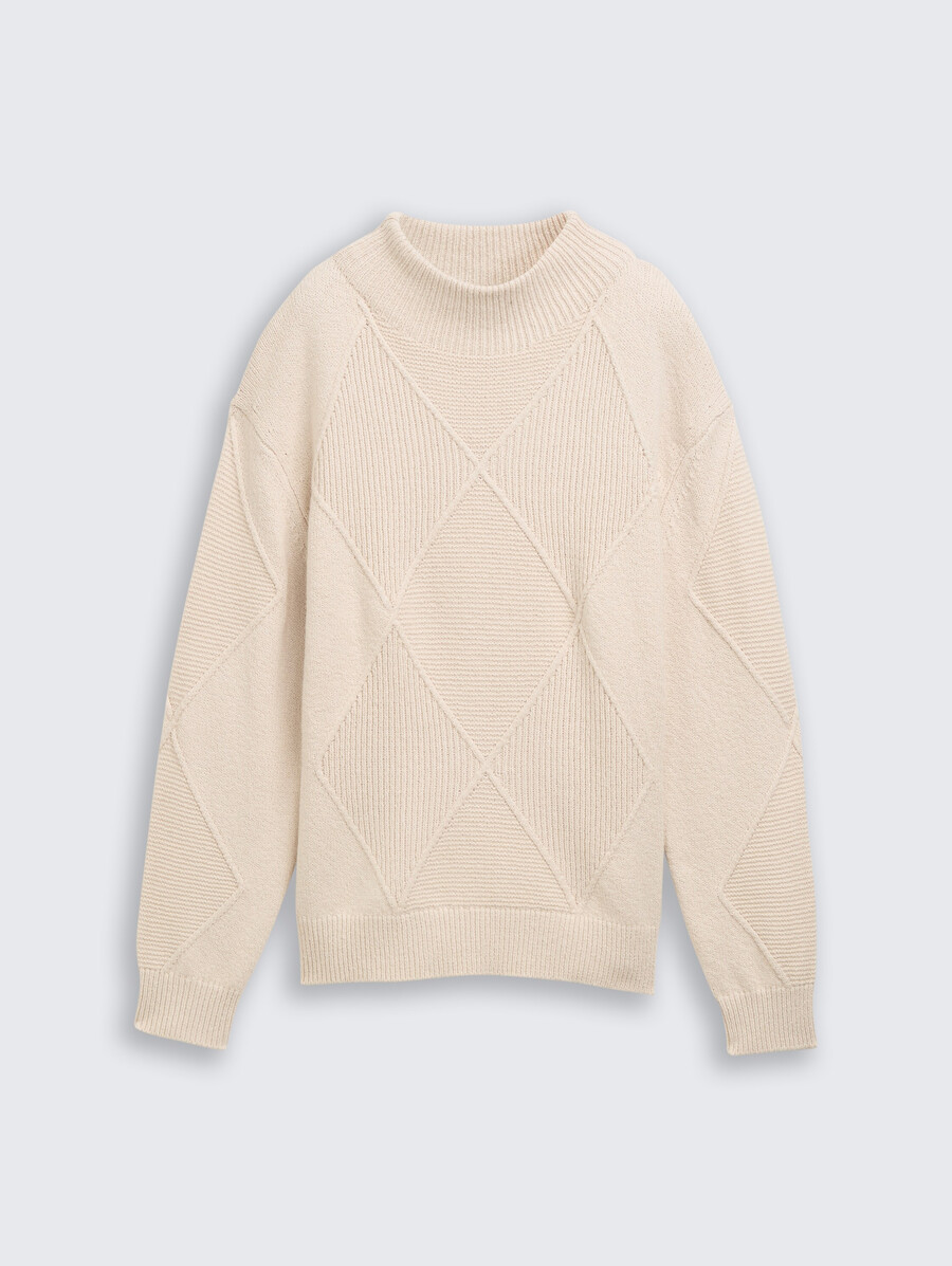 pull ample en maille à col montant