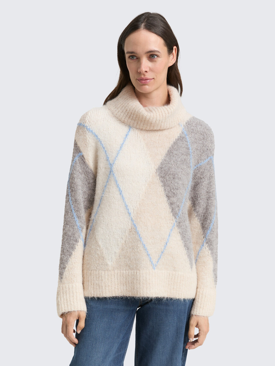 pull à col roulé oversize en laine