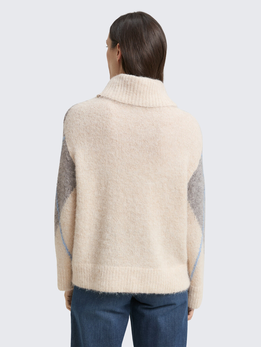 pull à col roulé oversize en laine