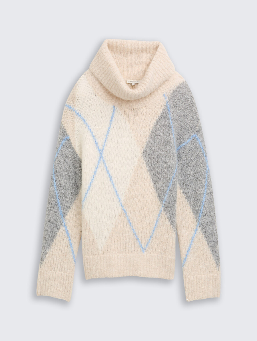 pull à col roulé oversize en laine