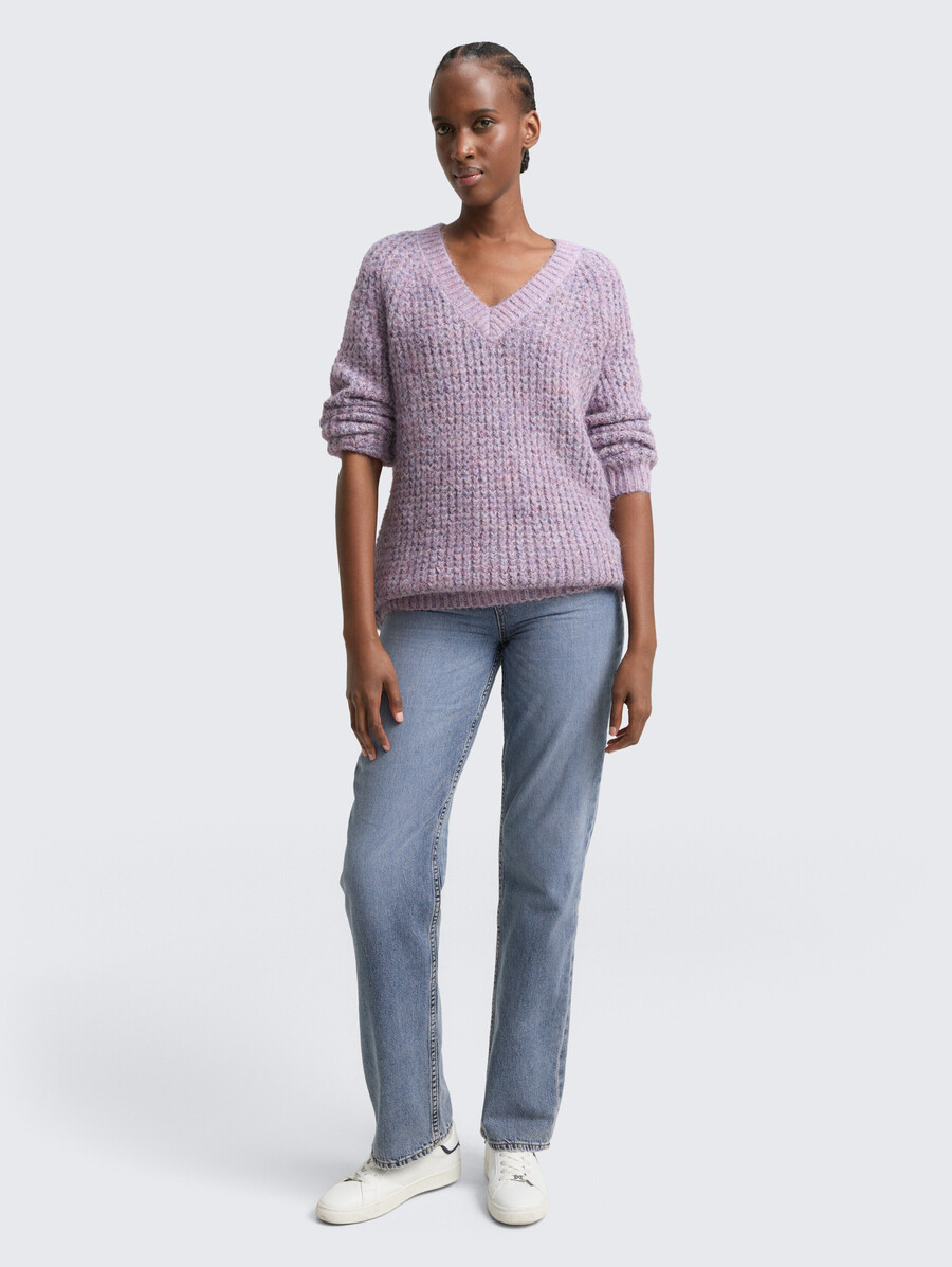 pull long en maille avec teneur en laine