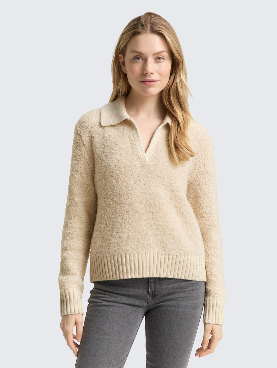 pull col en maille bouclée