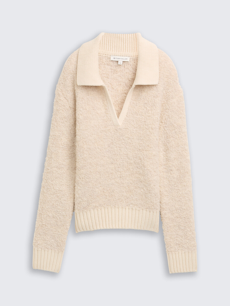 pull col en maille bouclée