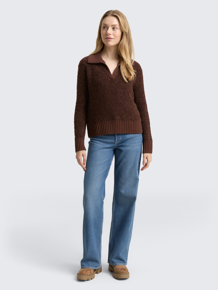 pull col en maille bouclée