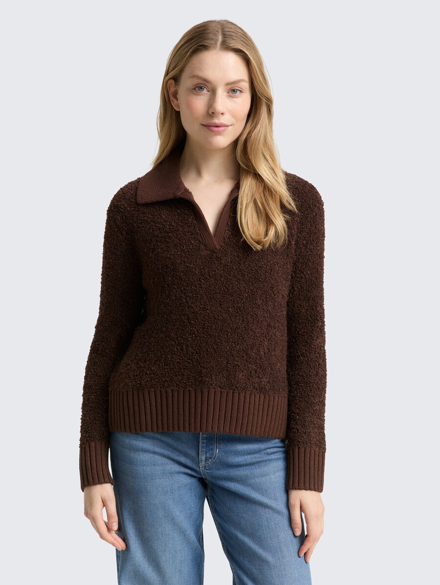 pull col en maille bouclée