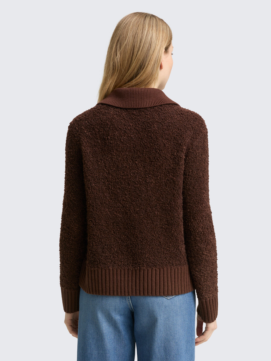 pull col en maille bouclée