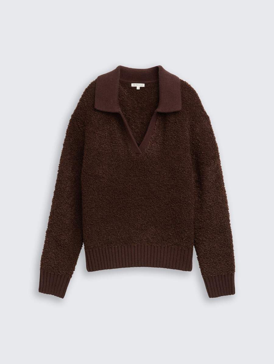 pull col en maille bouclée