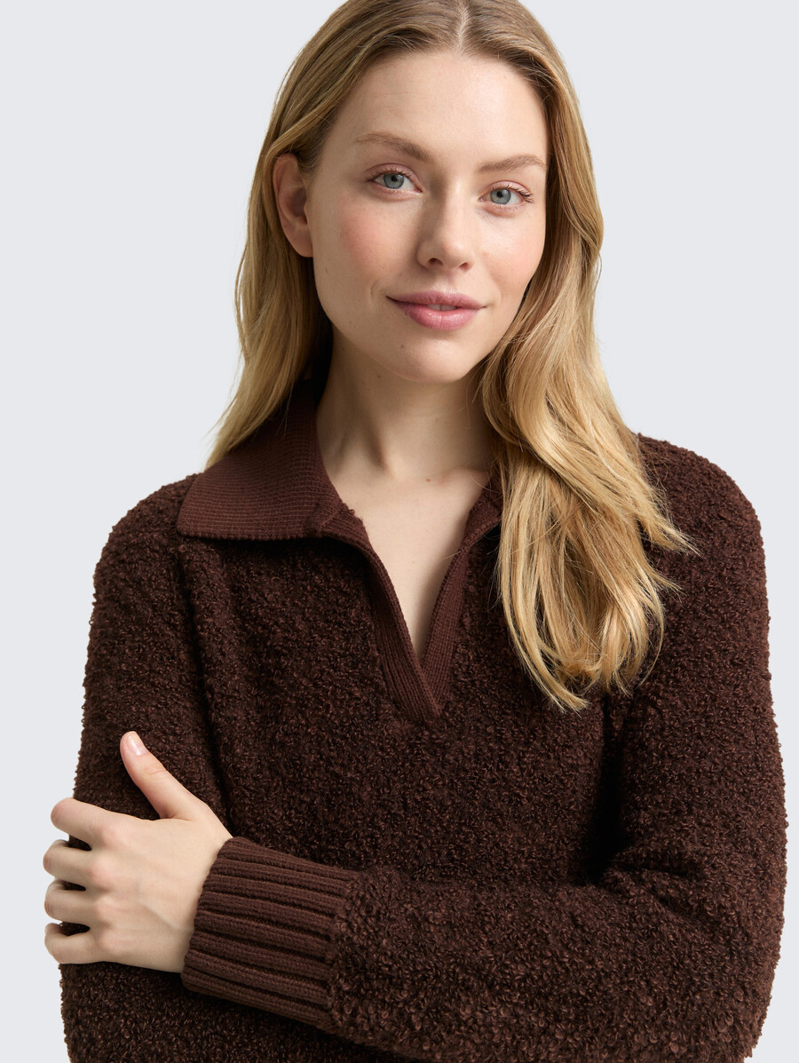 pull col en maille bouclée