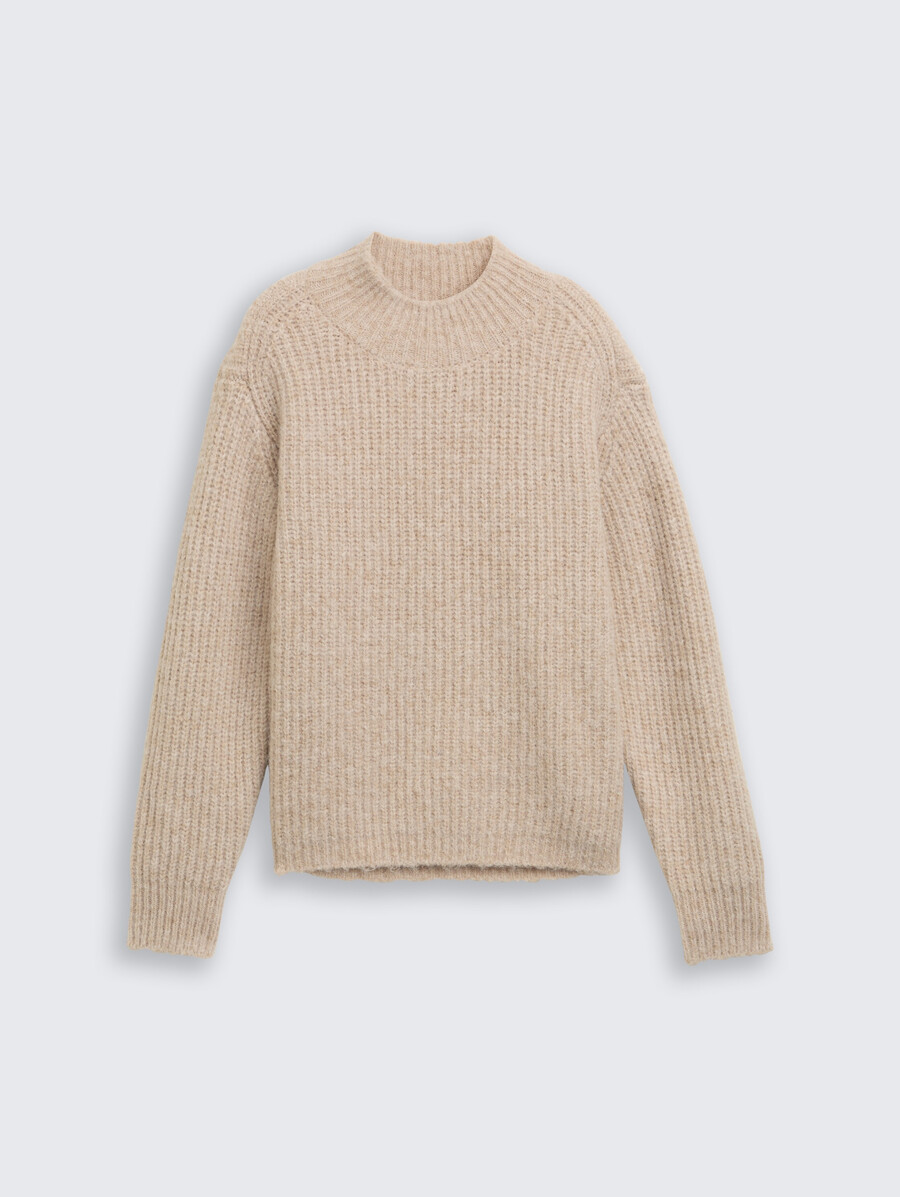 pull en maille à coupe décontractée et col montant