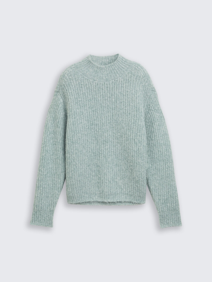pull en maille à coupe décontractée et col montant