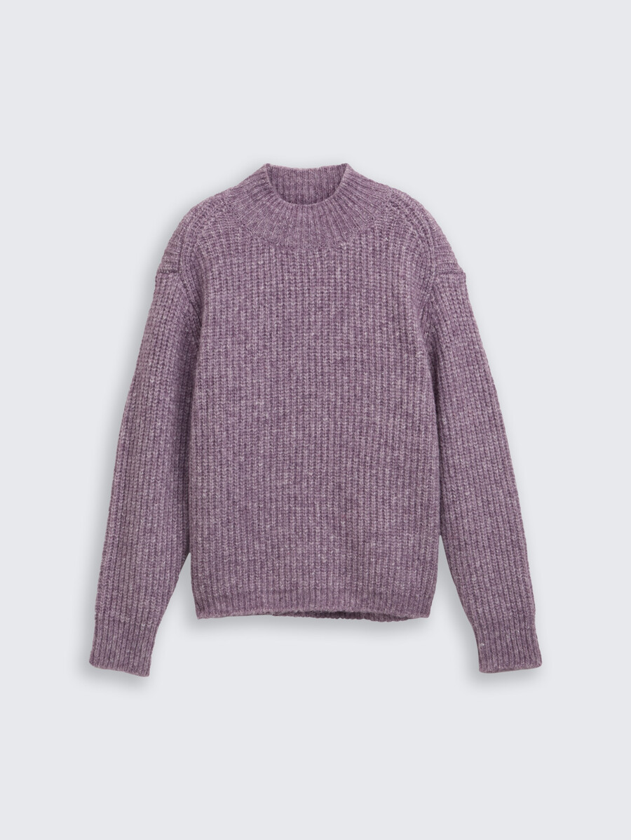 pull en maille à coupe décontractée et col montant