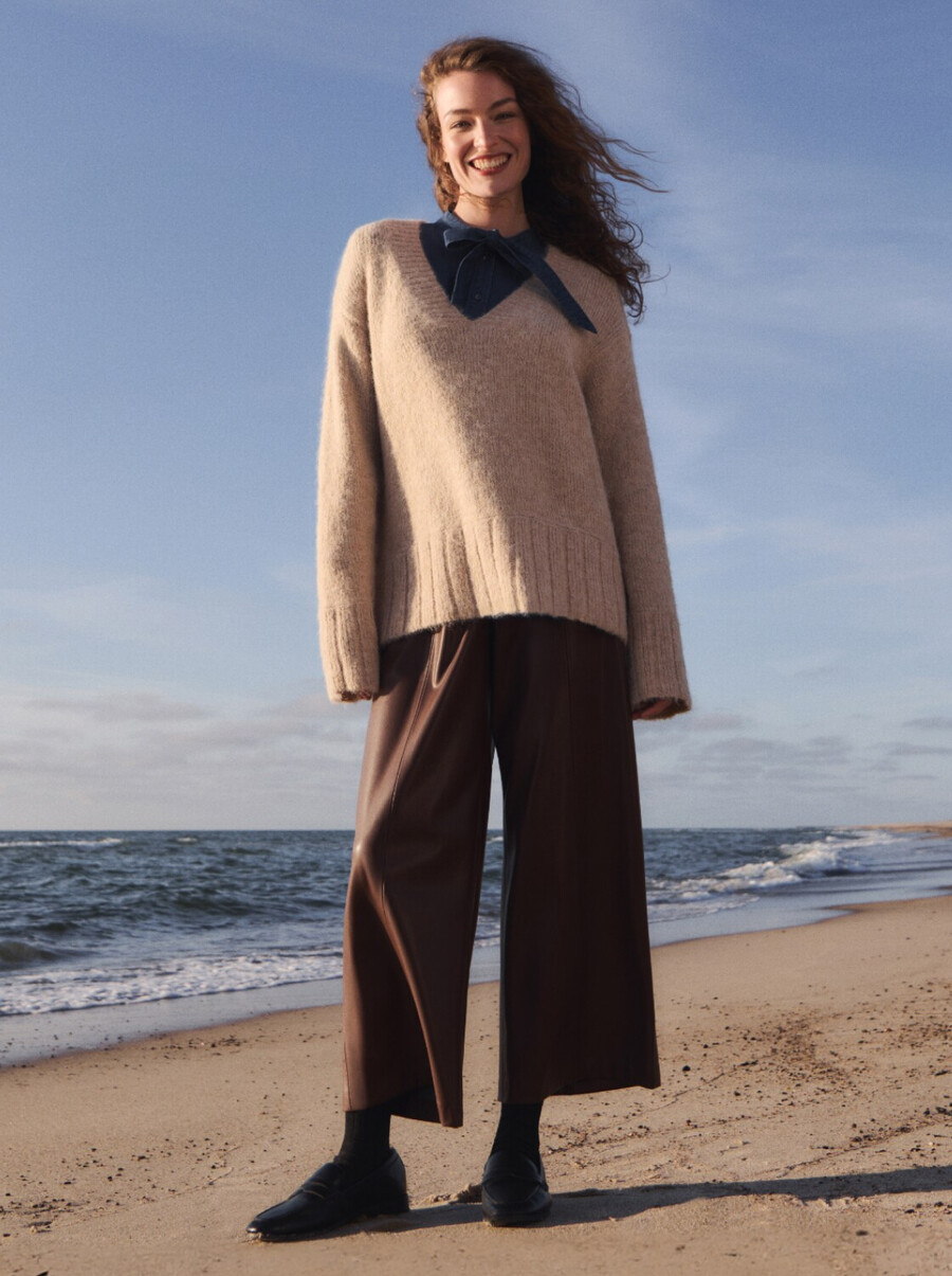 pull oversize en maille avec teneur en laine