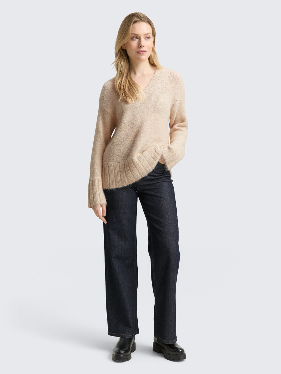pull oversize en maille avec teneur en laine