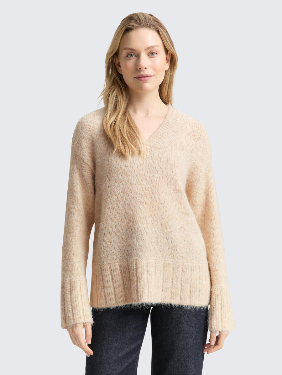 pull oversize en maille avec teneur en laine