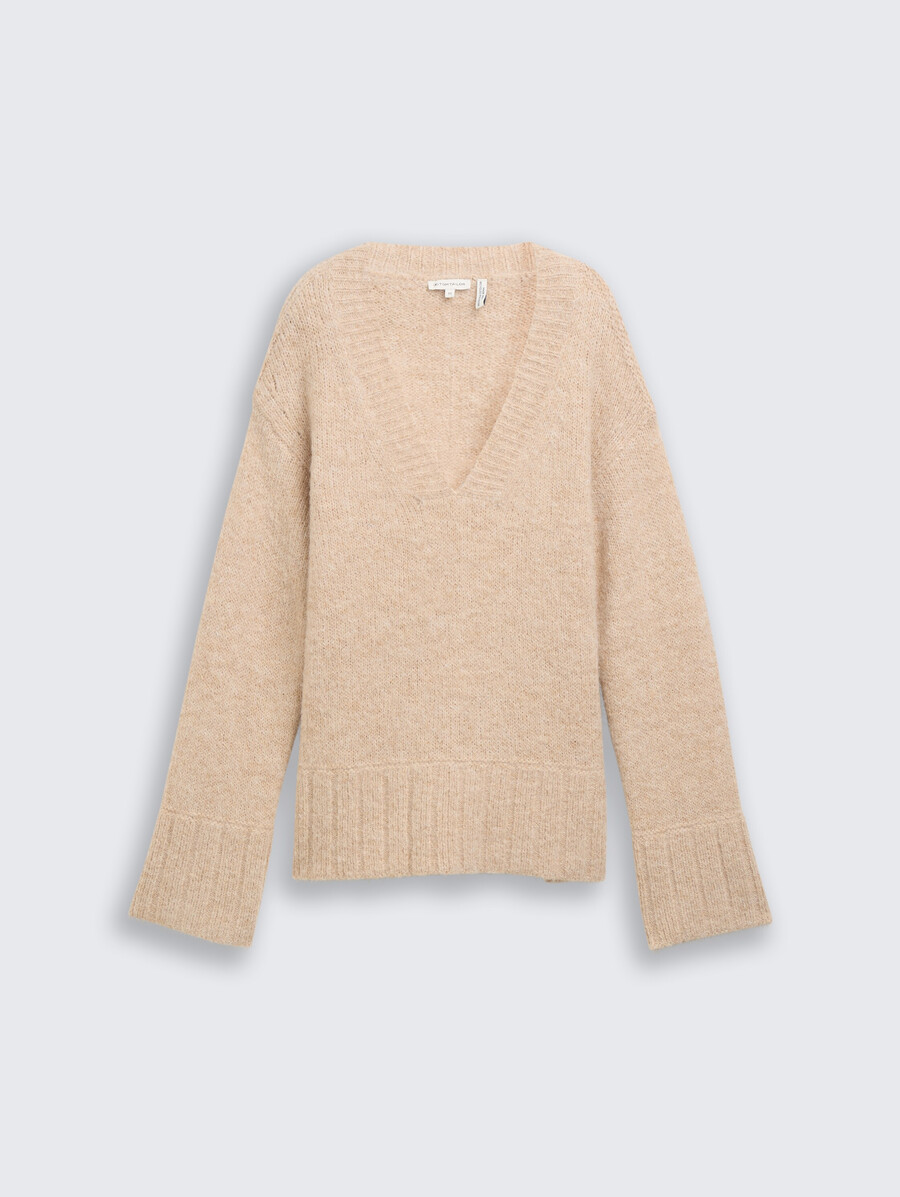 pull oversize en maille avec teneur en laine