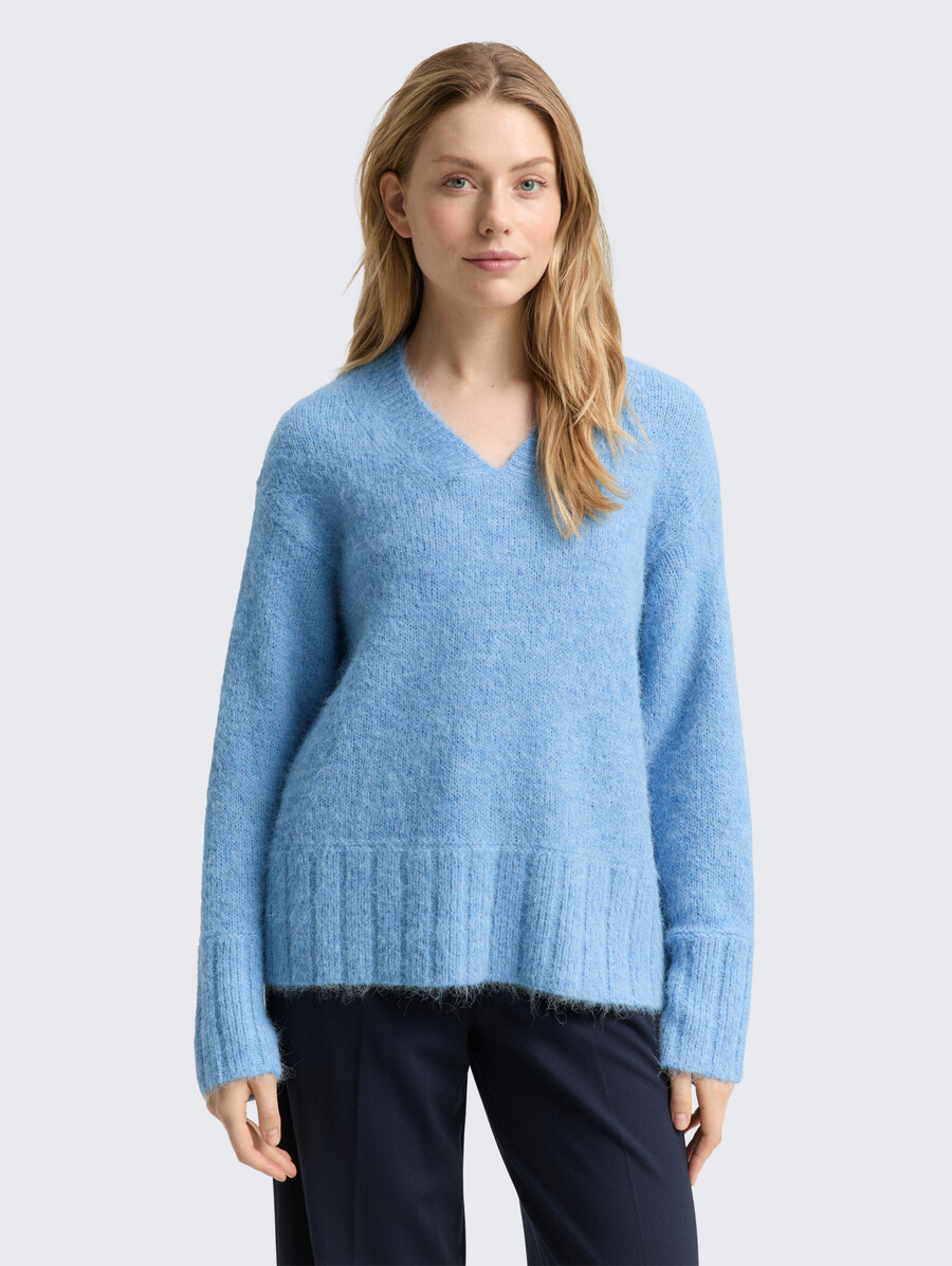 pull oversize en maille avec teneur en laine