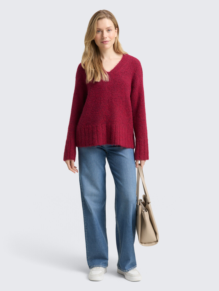 pull oversize en maille avec teneur en laine