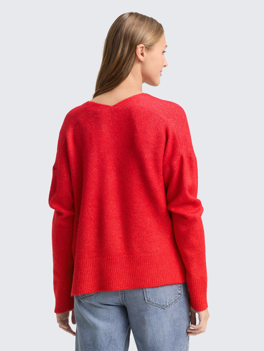 pull en maille à coupe décontractée et col en v