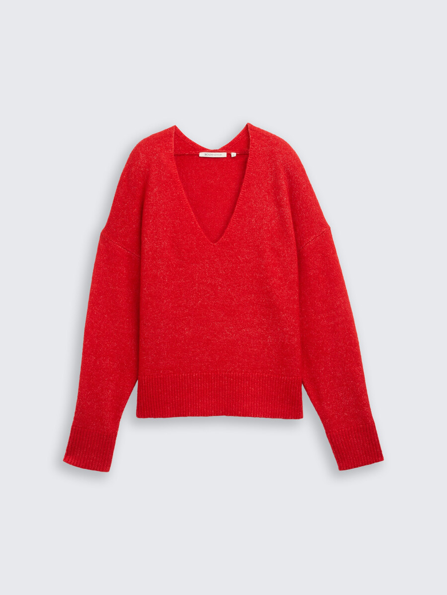pull en maille à coupe décontractée et col en v