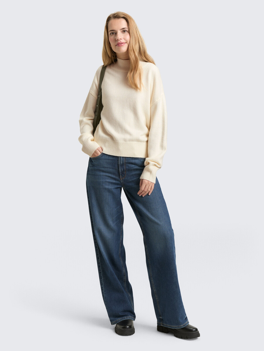 pull oversize en maille à col montant