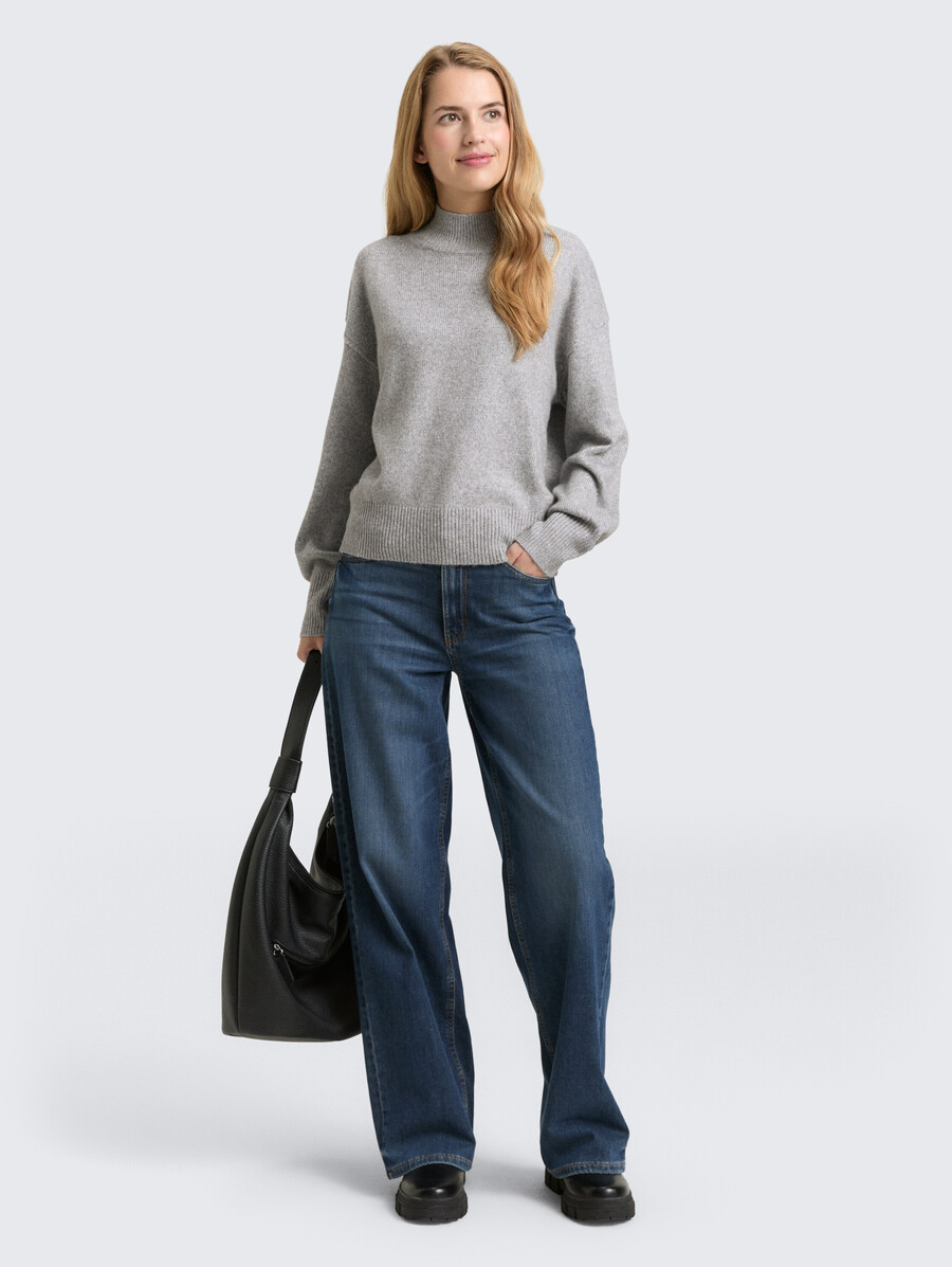pull oversize en maille à col montant