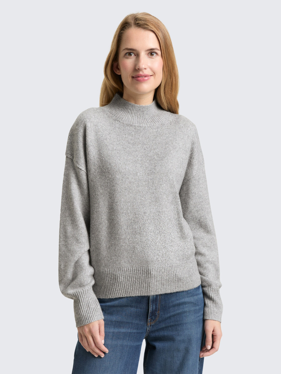 pull oversize en maille à col montant